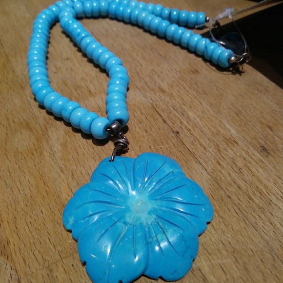 Turquoise and Sterling Necklace - Picture 6 of 8